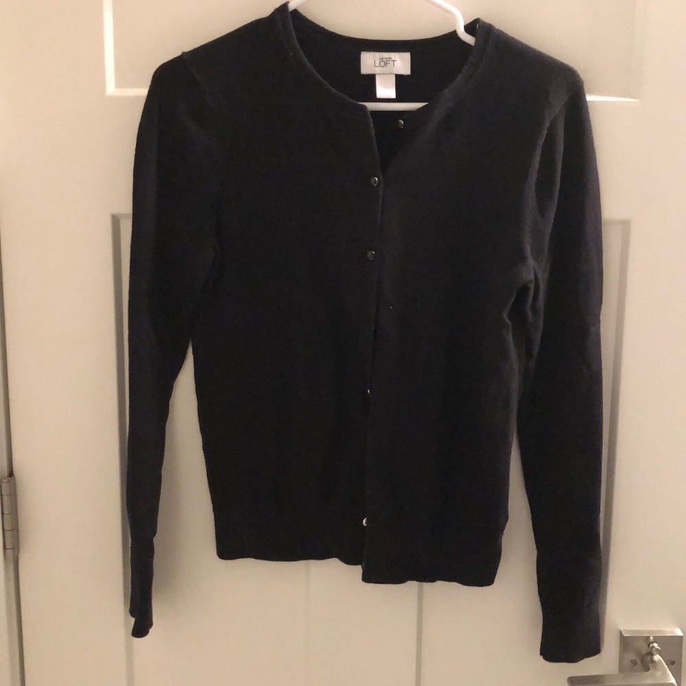 Ann Taylor LOFT black long sleeve cardigan